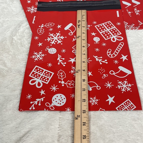 Poly Mailers Christmas Holiday Red White Mailer Shipping Envelope QTY:50 10”x13” - Picture 5 of 6